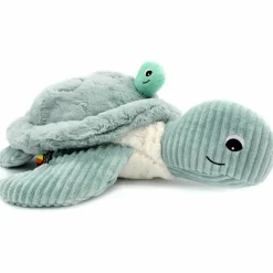 Peluche géante Les Ptipotos Sauvenou maman-bébé tortue menthe (49 cm)
