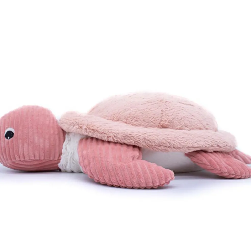 Peluche géante Les Ptipotos Sauvenou la tortue rose (50 cm)