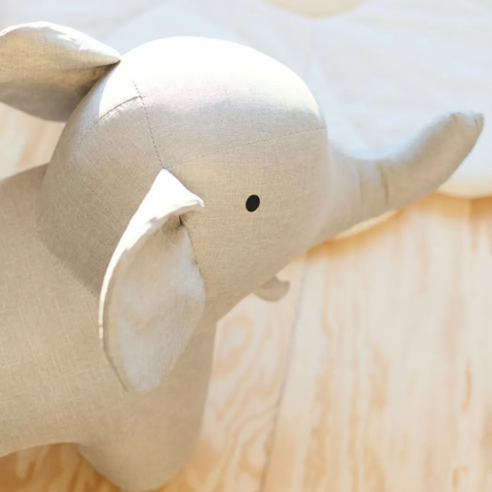 Peluche géante éléphant lin (55 cm)