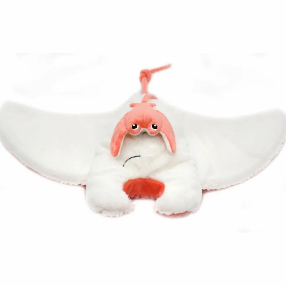 Peluche géante Mantalou la raie manta et son bébé Corail (67 cm)
