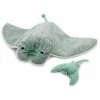 Peluche géante Mantalou la raie manta et son bébé menthe (67 cm)