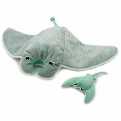 Peluche géante Mantalou la raie manta et son bébé menthe (67 cm)
