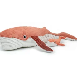 Peluche Gravillou baleine maman et bébé Les Ptipotos terracotta