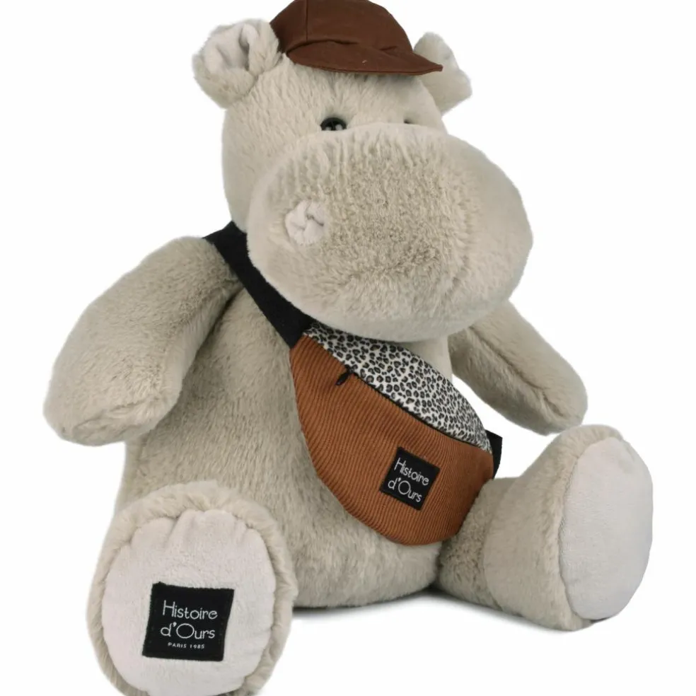 Peluche Hippopotame HELLO BROOK beige (38 cm)