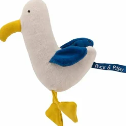 Peluche hochet goéland Marco Puce et Pilou (18 cm)