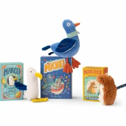 Peluche hochet goéland Marco Puce et Pilou (18 cm)