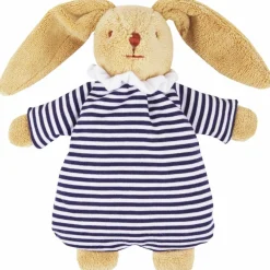 Peluche hochet Lapin nid d'ange marinière (20 cm)