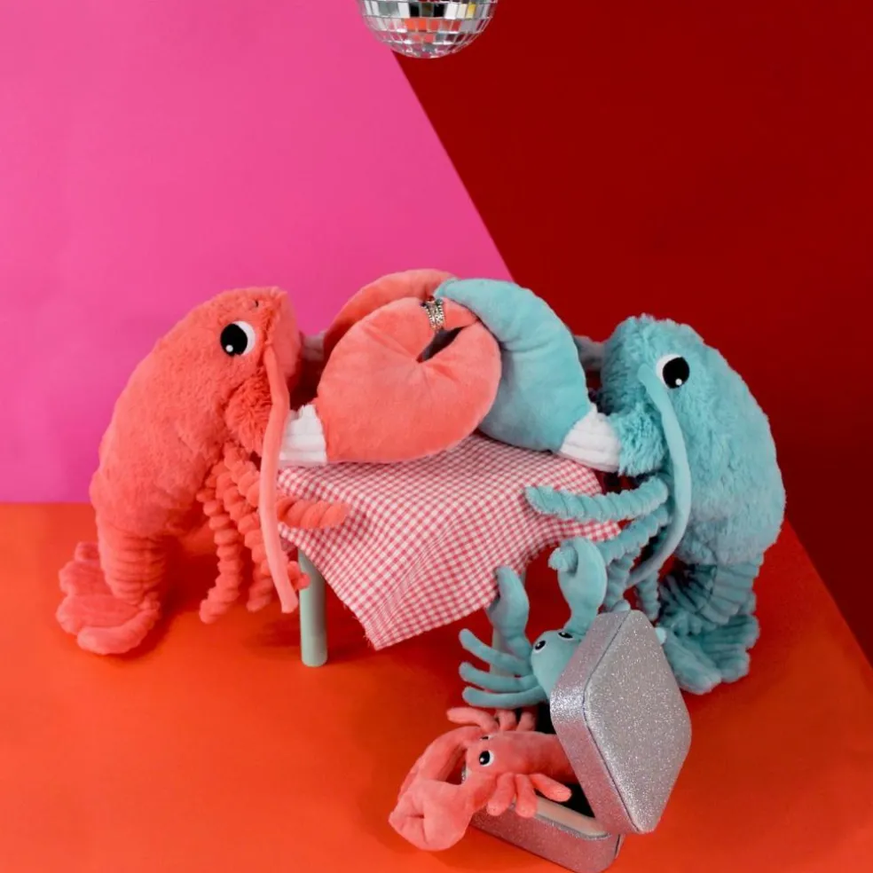 Peluche Iloveyou maman et bébé Les Ptipotos Corail (48 cm)