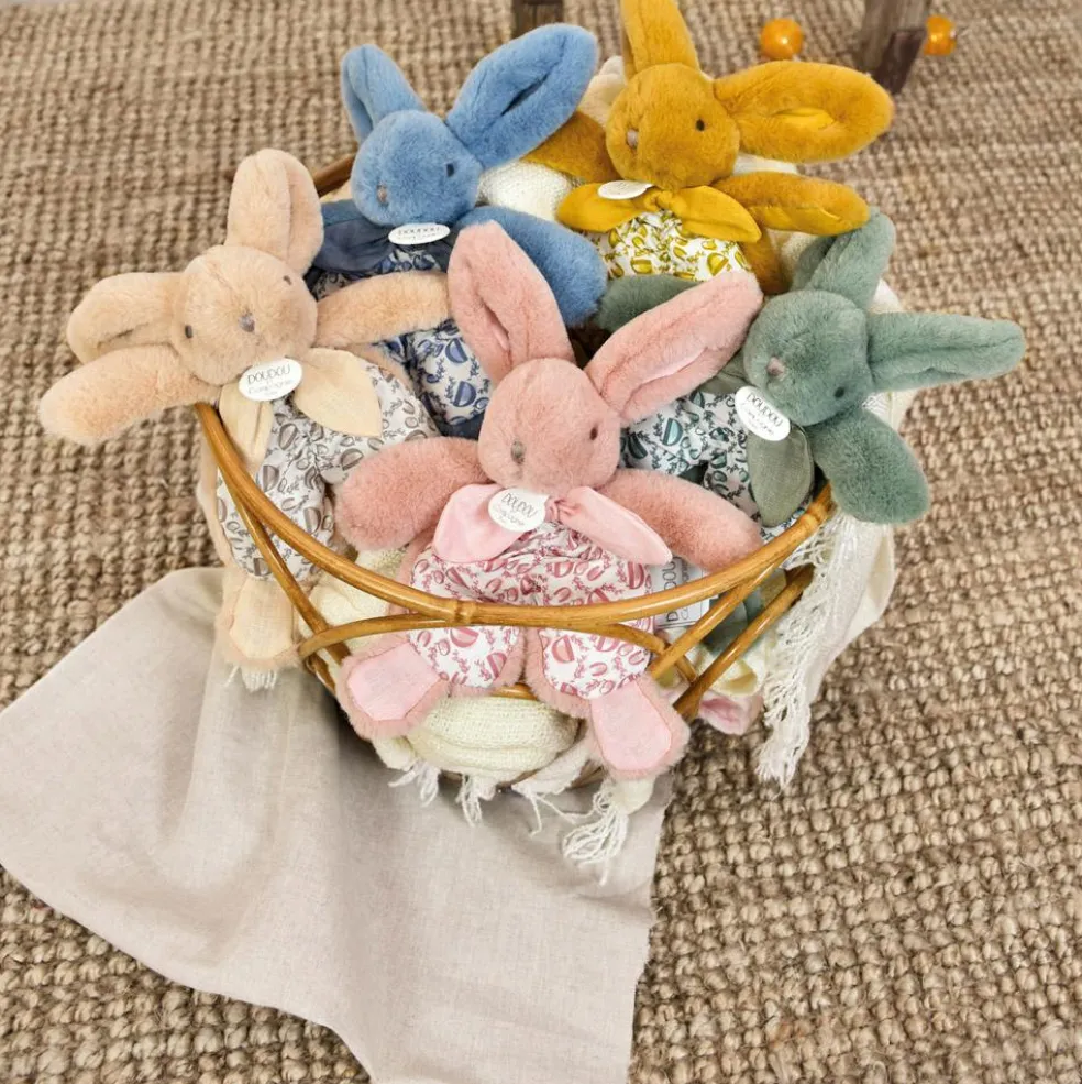 Peluche Lapin Doudou Pantin ocre (18 cm)