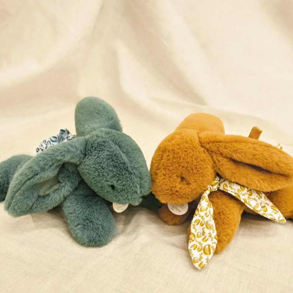 Peluche Lapin Doudou Pantin vert sauge (25 cm)