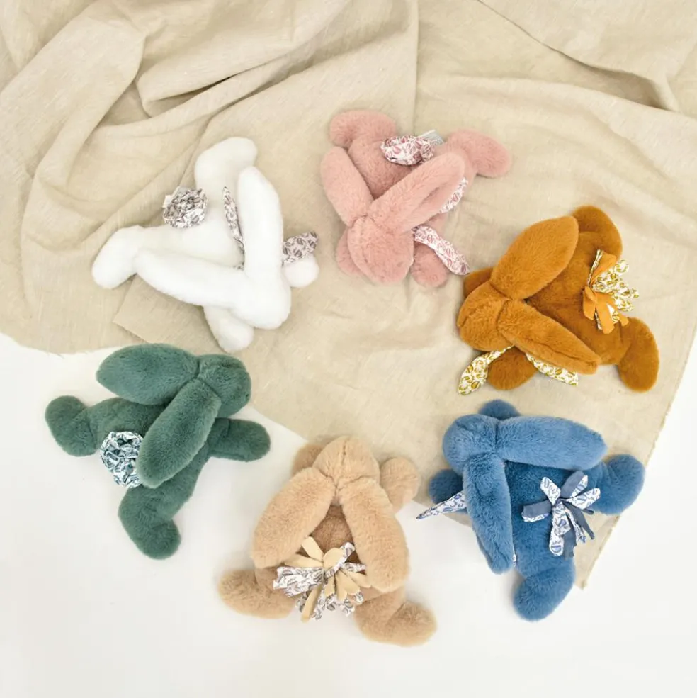 Peluche Lapin Doudou Pantin vert sauge (25 cm)