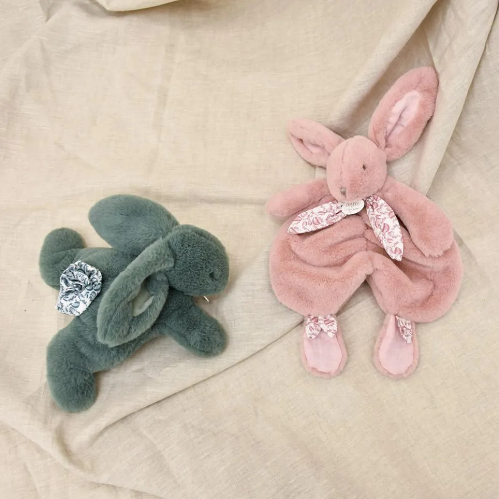 Peluche Lapin Doudou Pantin vert sauge (25 cm)