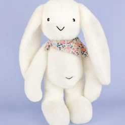 Peluche Lapin Fleurette Blanc (50 cm)