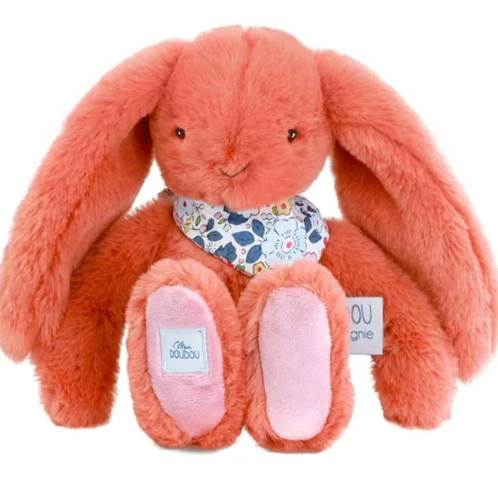 Peluche Lapin Fleurette Terracotta (25 cm)
