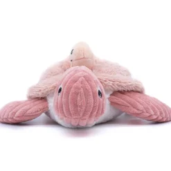 Peluche Les Ptipotos Sauvenou maman et bébé tortue rose (29 cm)