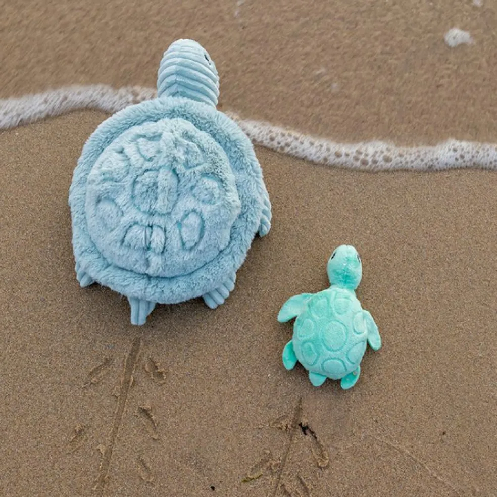 Peluche Les Ptipotos Sauvenou maman et bébé tortue menthe (29 cm)