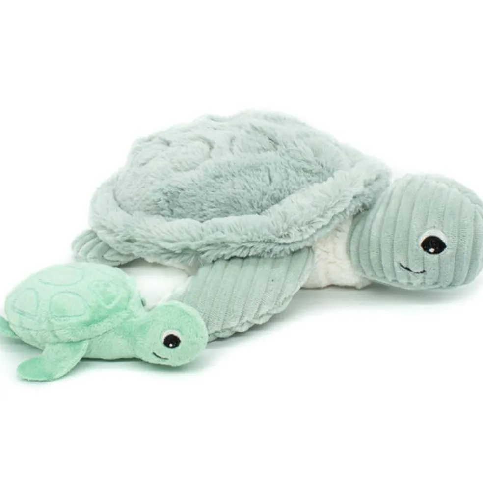 Peluche Les Ptipotos Sauvenou maman et bébé tortue menthe (29 cm)