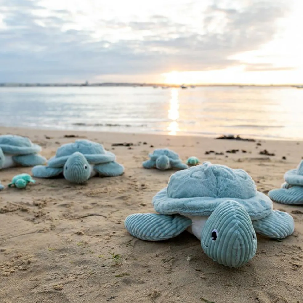 Peluche Les Ptipotos Sauvenou maman et bébé tortue menthe (29 cm)