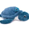 Peluche Les Ptipotos Sauvenou maman et bébé tortue bleu (29 cm)