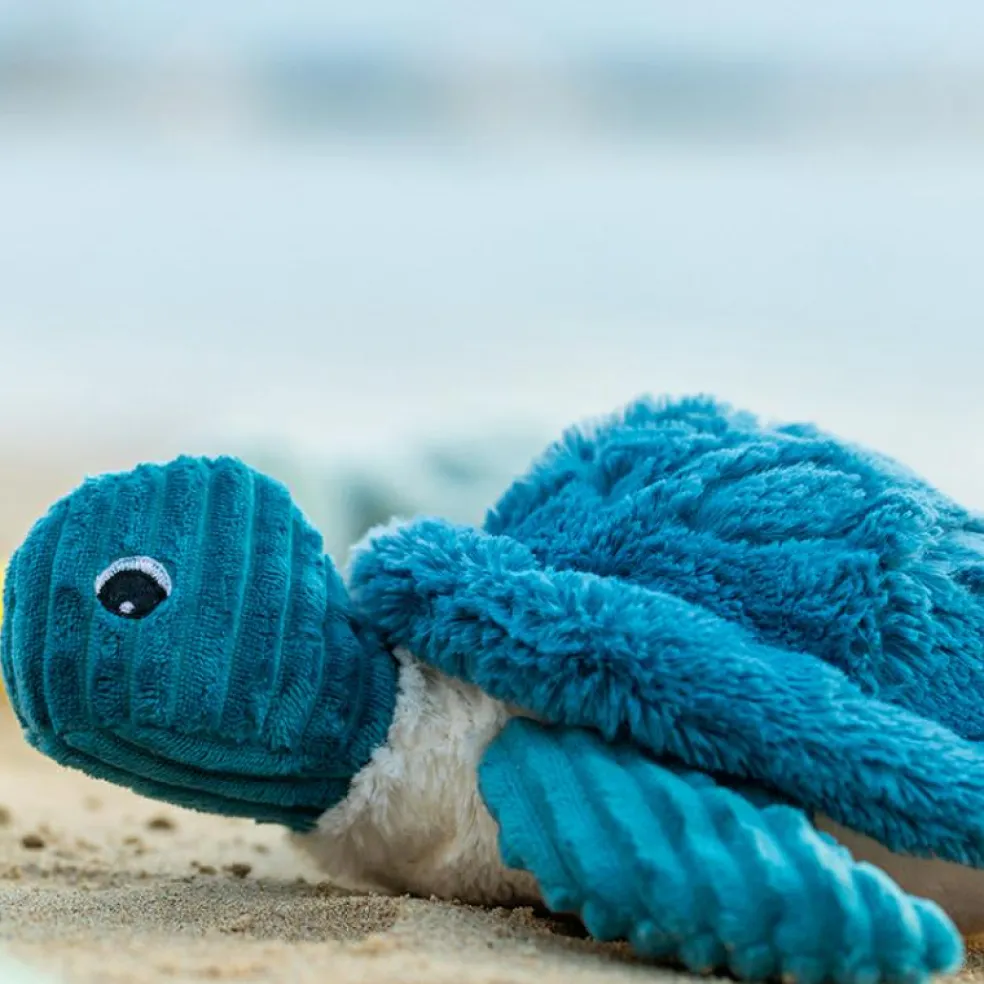 Peluche Les Ptipotos Sauvenou maman et bébé tortue bleu (29 cm)