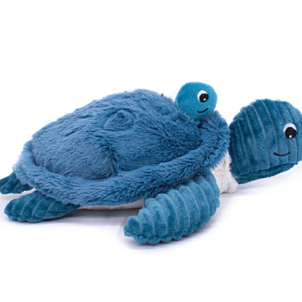 Peluche Les Ptipotos Sauvenou maman et bébé tortue bleu (29 cm)