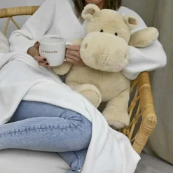 Peluche L'Hippo + plaid écru