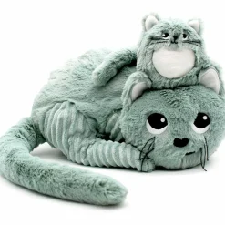 Peluche Miaou le chat maman et bébé menthe (32 cm)
