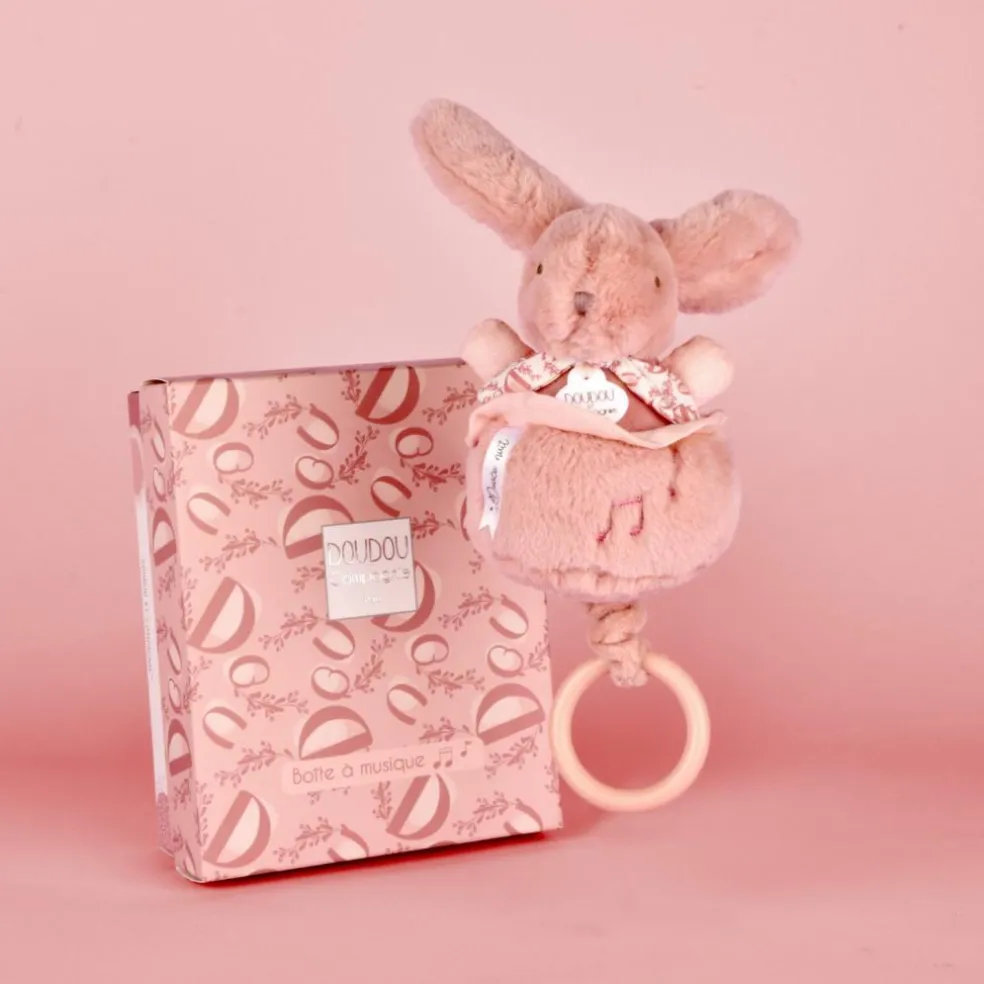 Peluche musicale Lapin Doudou rose (20 cm)