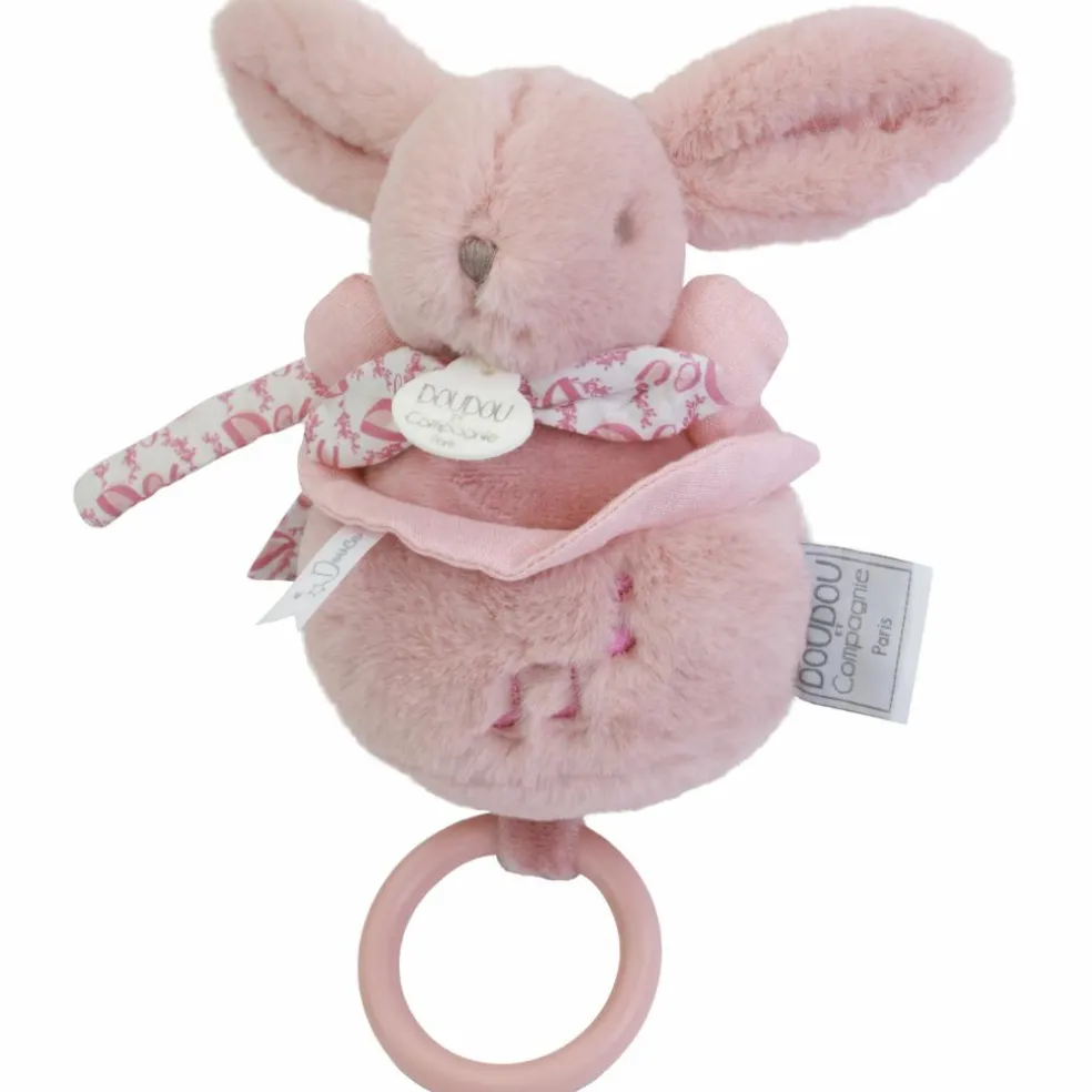 Peluche musicale Lapin Doudou rose (20 cm)