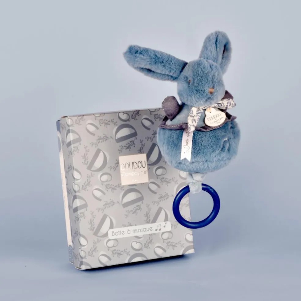 Peluche musicale Lapin Doudou bleu (20 cm)