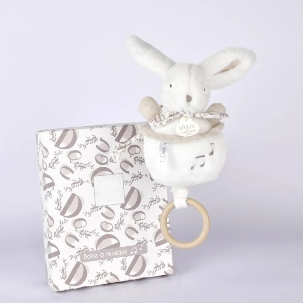 Peluche musicale Lapin Doudou blanc (20 cm)