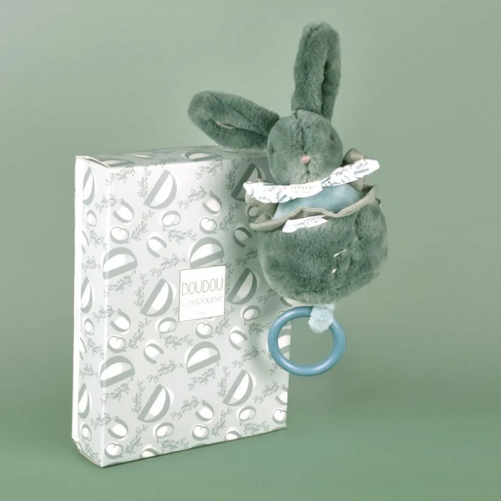 Peluche musicale Lapin Doudou vert sauge (20 cm)
