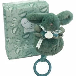 Peluche musicale Lapin Doudou vert sauge (20 cm)