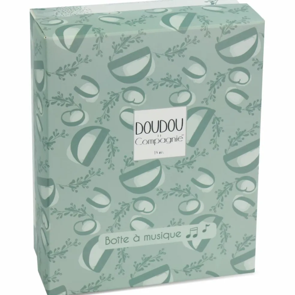 Peluche musicale Lapin Doudou vert sauge (20 cm)