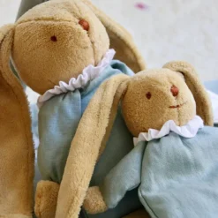 Peluche musicale lapin nid d'ange vert céladon (28 cm)