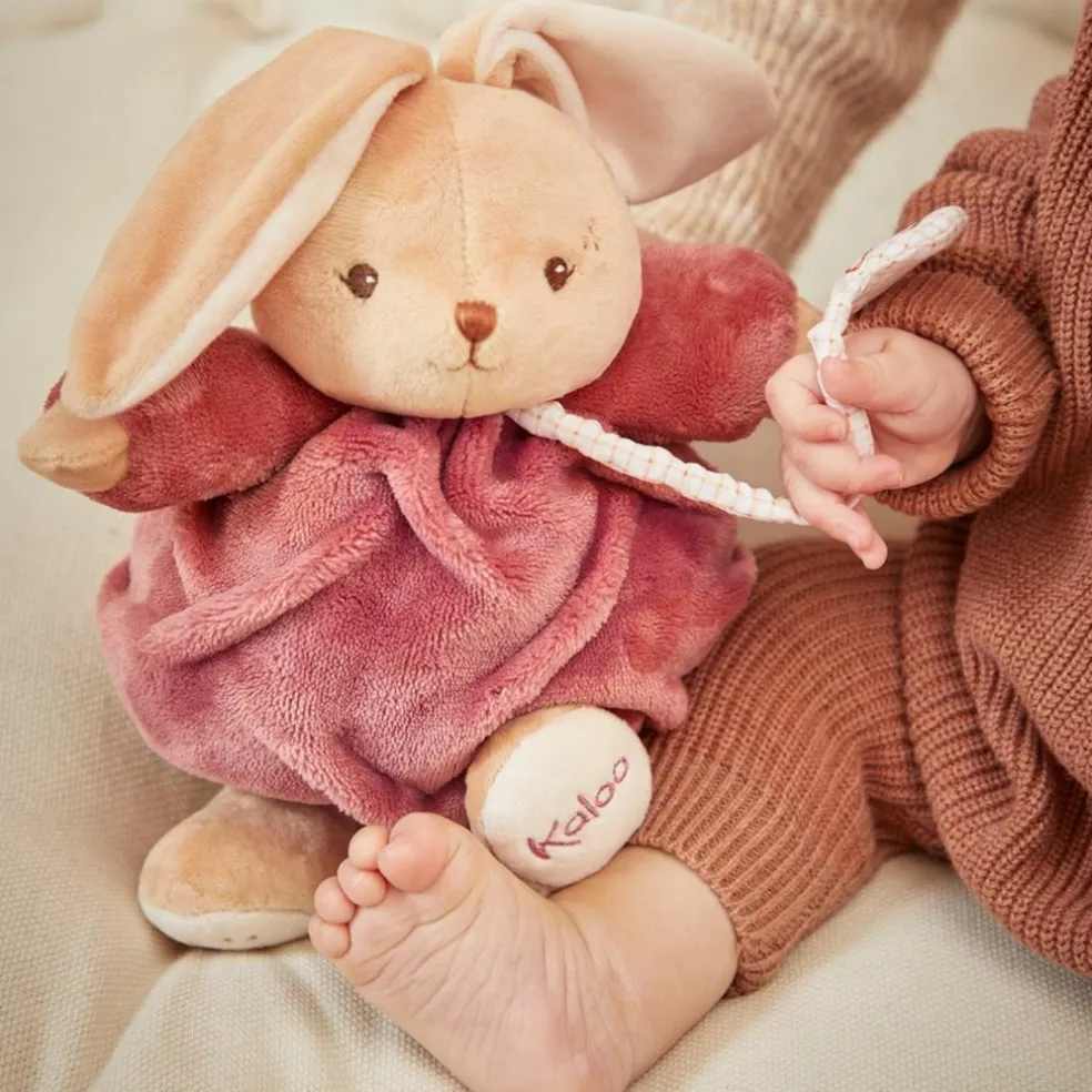 Peluche musicale Patapouf Lapin bordeaux (17 cm)