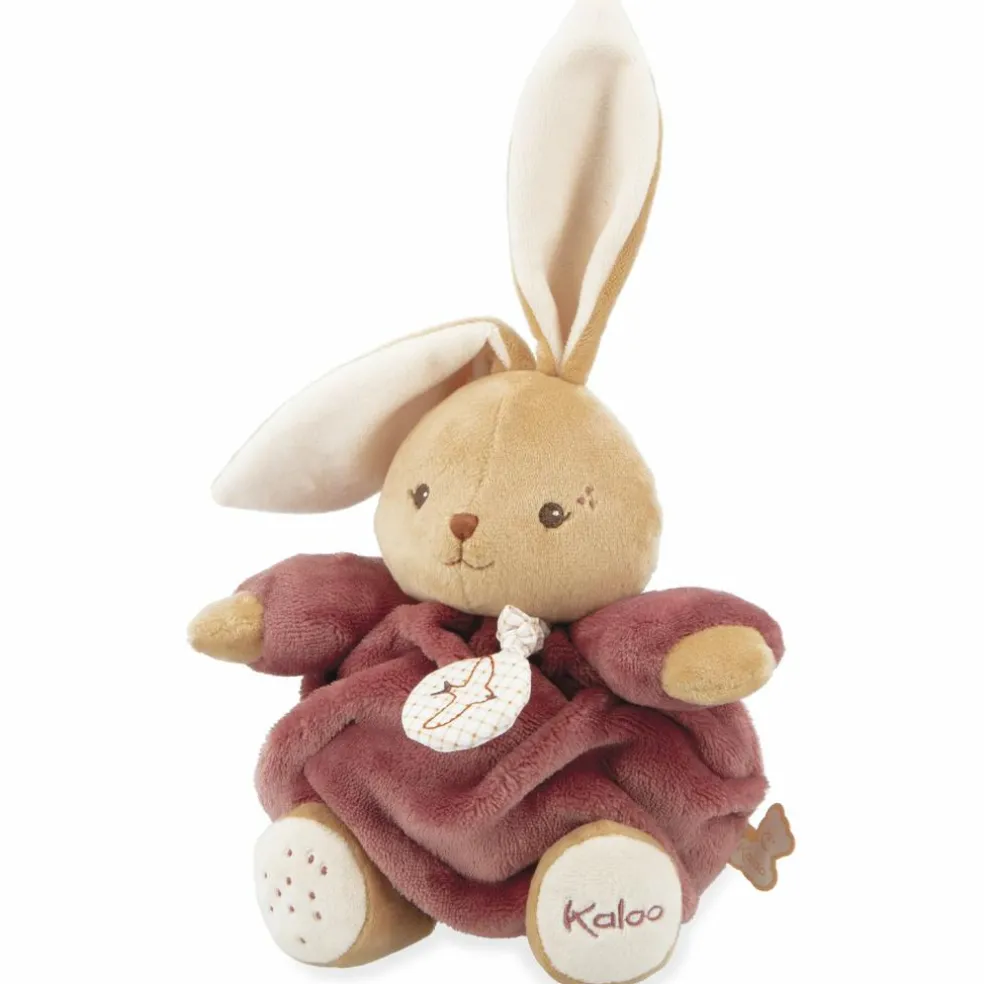 Peluche musicale Patapouf Lapin bordeaux (17 cm)