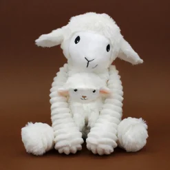 Peluche Olou maman et bébé Les Ptipotos Blanc (31 cm)