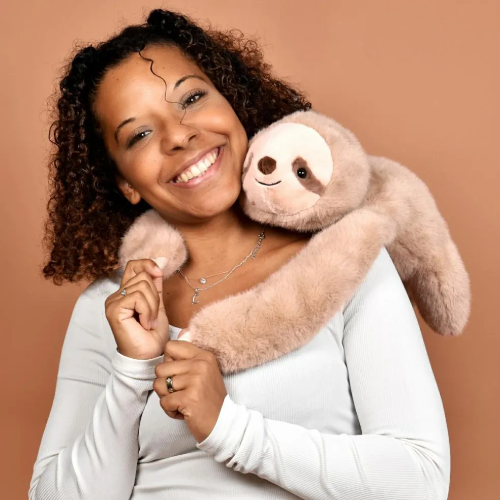 Peluche paresseux marron lesté PODCOLL (40 cm)