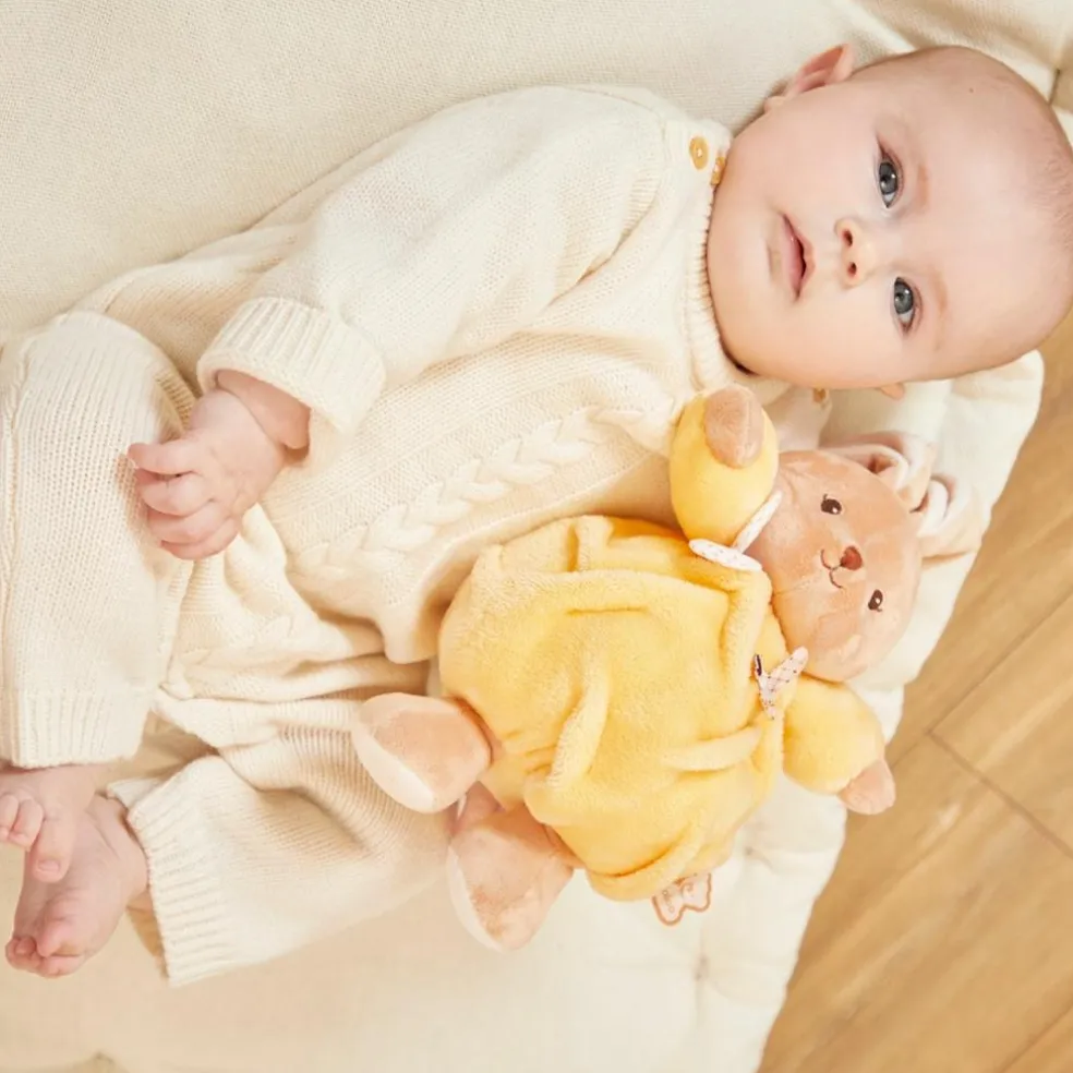 Peluche Patapouf Lapin jaune (17 cm)