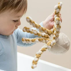 Peluche pieuvre Lapidou sable-caramel (23 cm)