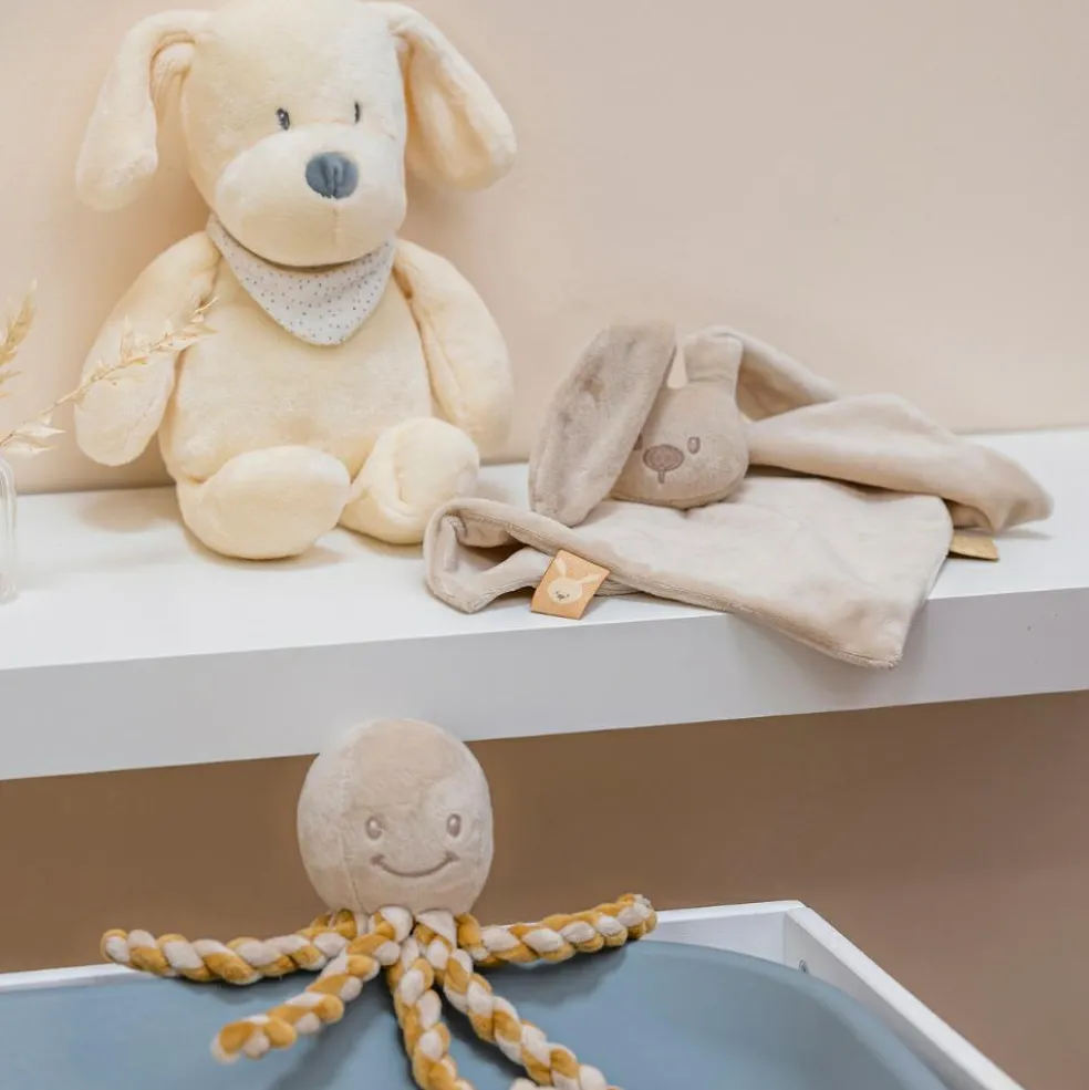 Peluche pieuvre Lapidou sable-caramel (23 cm)