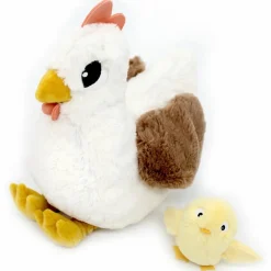 Peluche Pioupiou maman et bébé Les Ptipotos Blanc (32 cm)