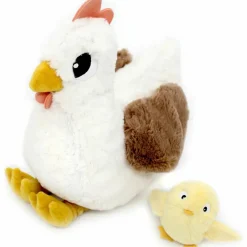 Peluche Pioupiou maman et bébé Les Ptipotos Blanc (32 cm)