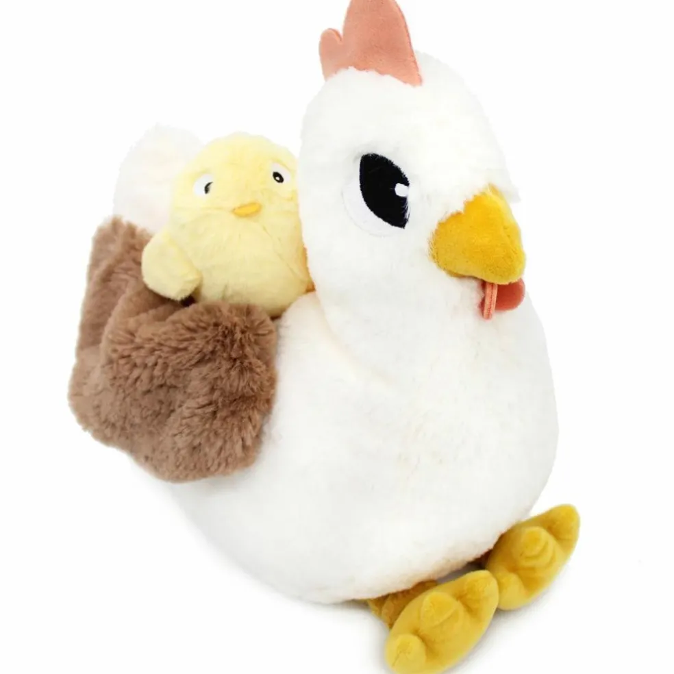 Peluche Pioupiou maman et bébé Les Ptipotos Blanc (32 cm)