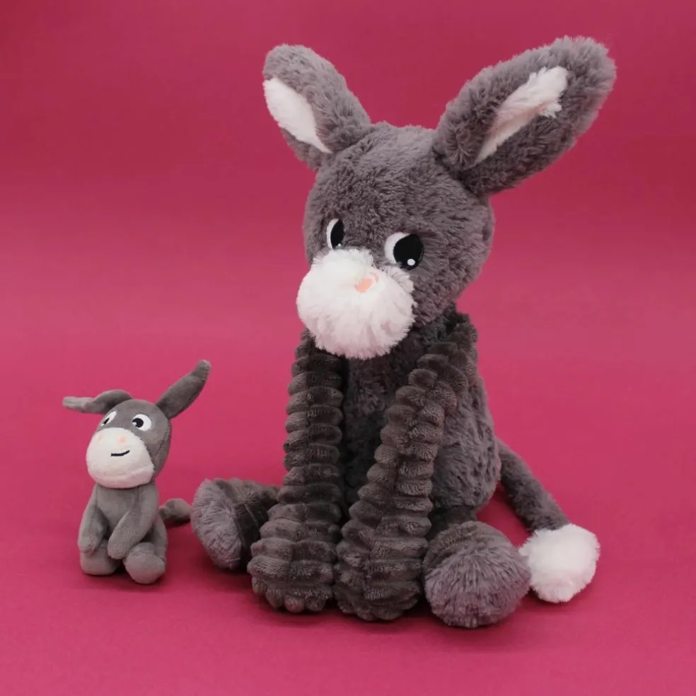 Peluche Poitou maman et bébé Les Ptipotos Gris (35 cm)