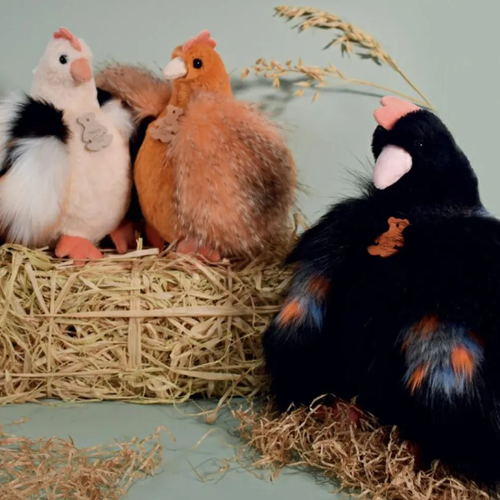 Peluche poule orange Les Poulettes Champêtres Chics (20 cm)