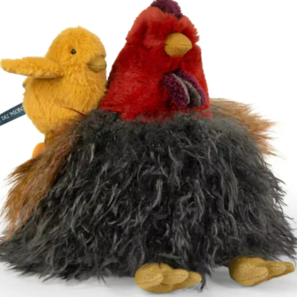 Peluche Poule Tout autour du monde (28 cm)