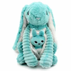 Peluche Toudou maman et bébé Les Ptipotos Aqua (25 cm)