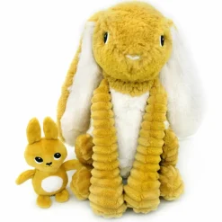 Peluche Toudou maman et bébé Les Ptipotos Moutarde (25 cm)